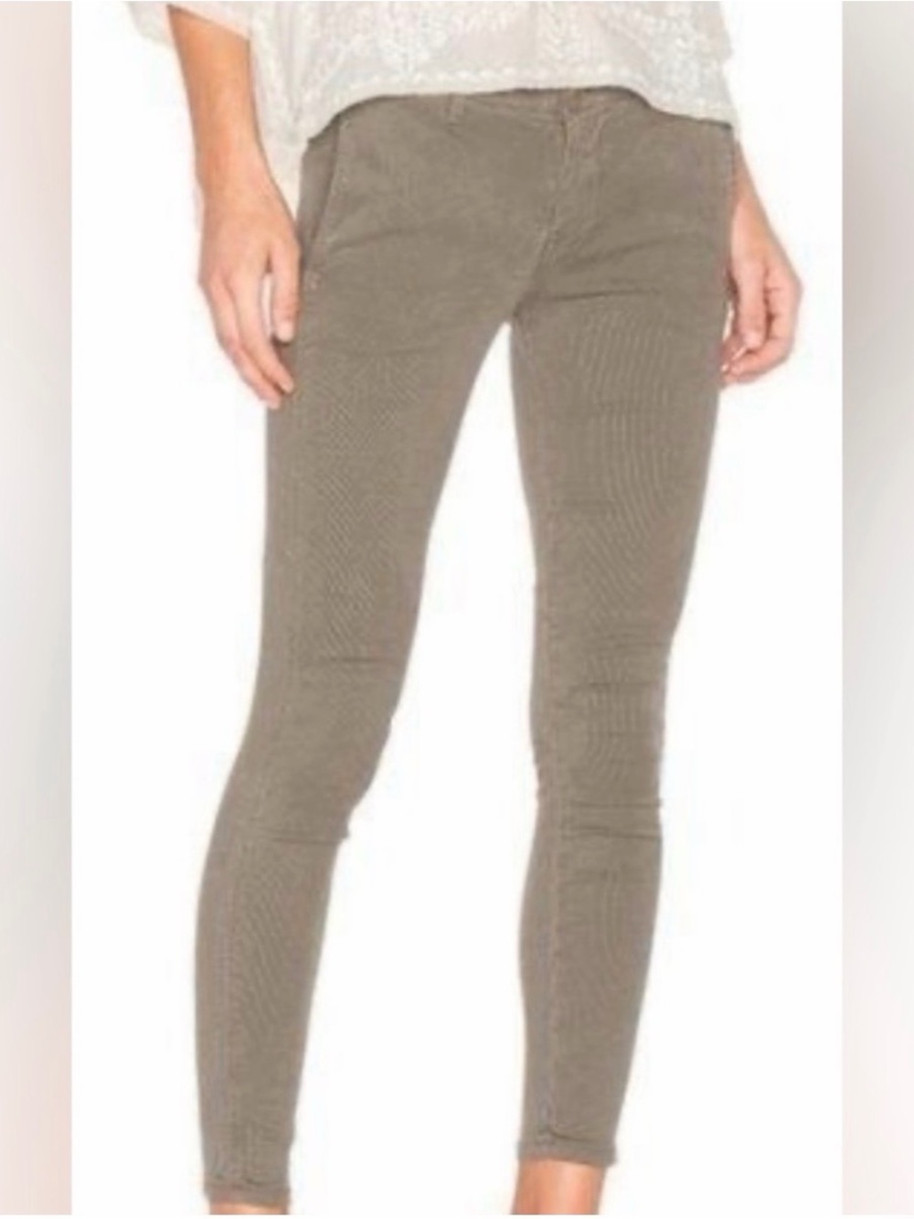 The Great Olive Green Corduroy Rambler Ankle Pants 25 Flawed
